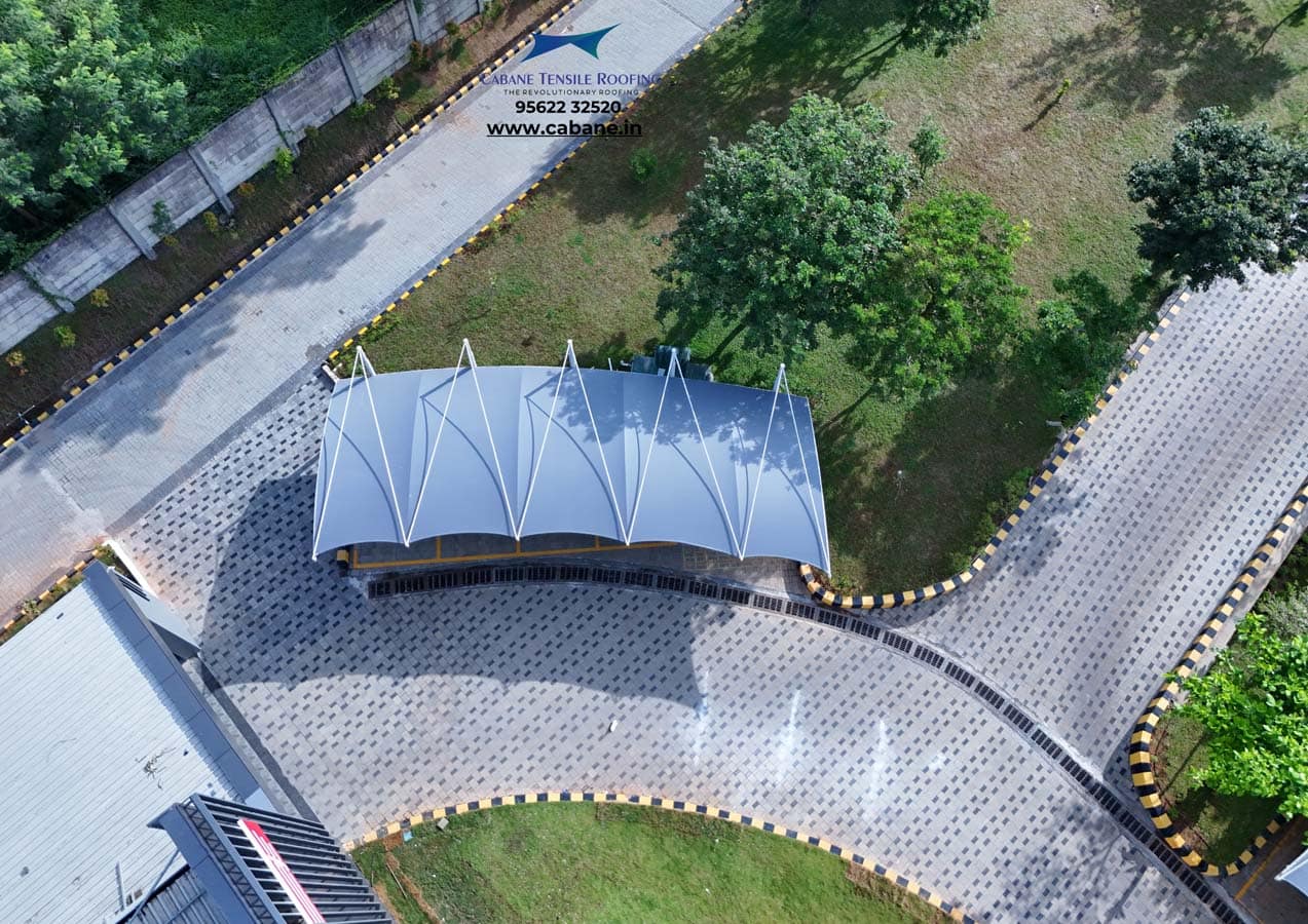 Car Porches tensile project 1 by Cabane Tensile Roofing