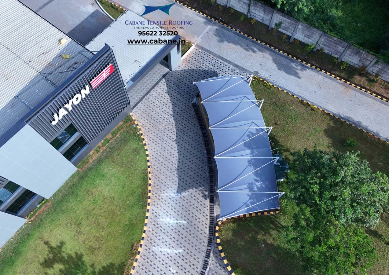 Car Porches tensile project 2 by Cabane Tensile Roofing