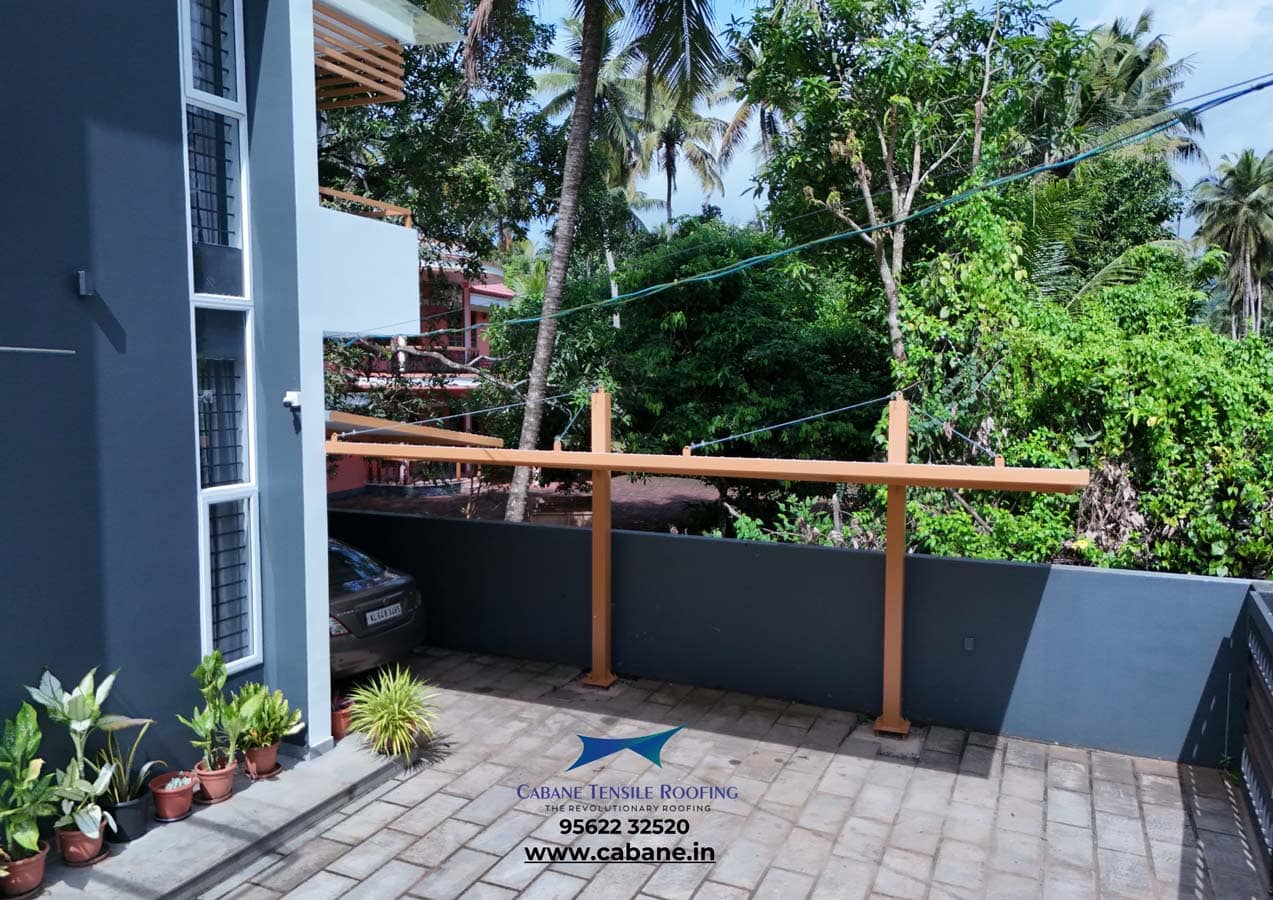 Car Porches tensile project 5 by Cabane Tensile Roofing
